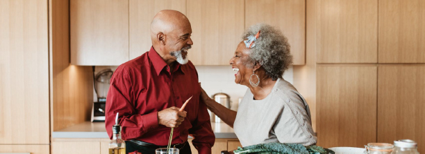 Reverse Mortgages for retirement: Image of an older couple in their kitchen.